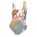 Maillot de bain une pièce CORALIA à bretelles, imprimé feuilles et squelettes multicolore.