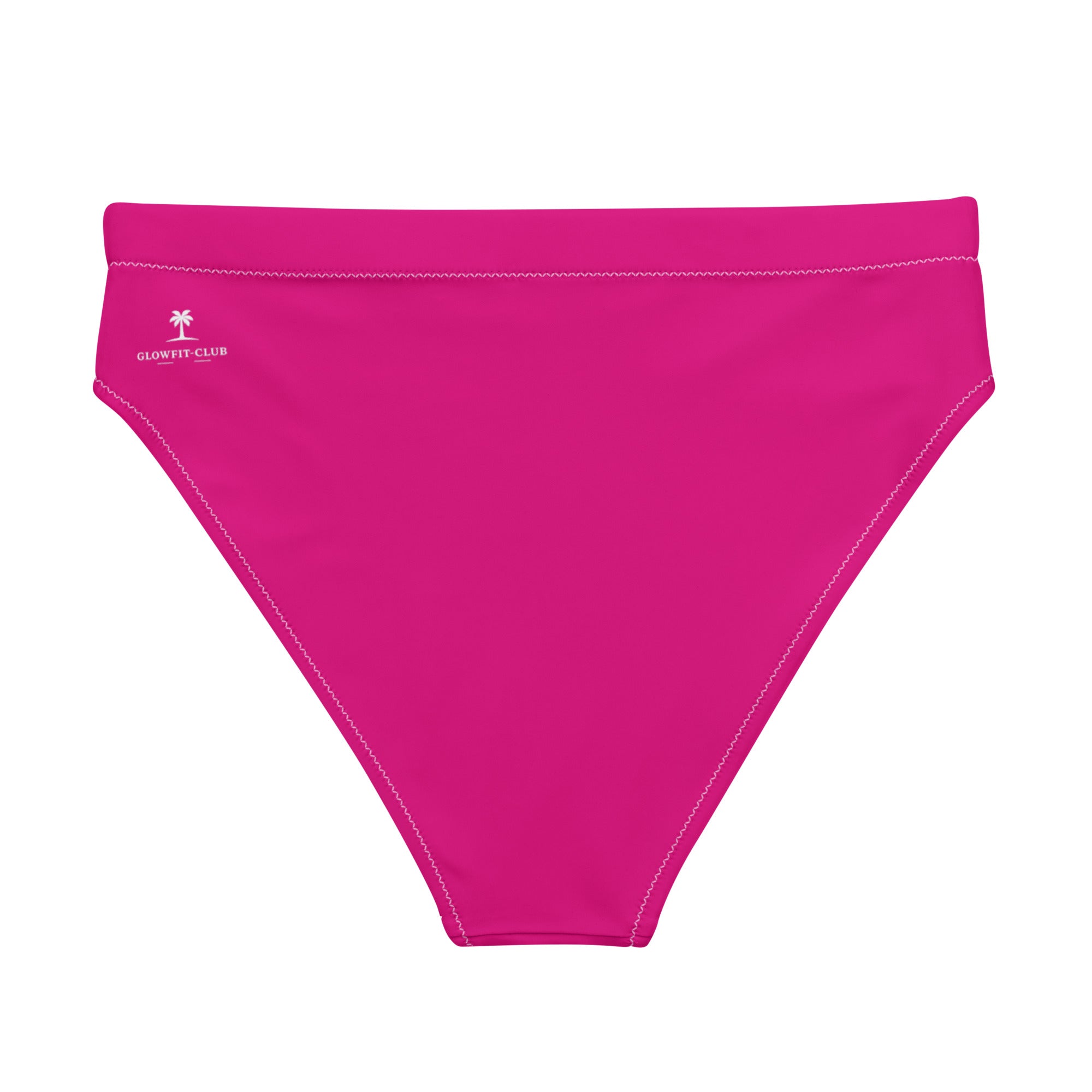 Bas de bikini PORTOFINO rose fuchsia avec petit logo sur le côté, coupe mi-haute