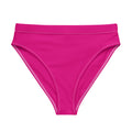 Bas de bikini PORTOFINO rose fuchsia, coupe taille mi-haute, coutures contrastées
