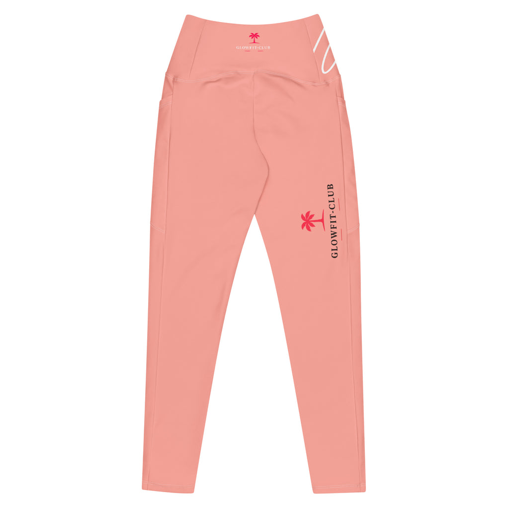 Leggings rose PRETTY BABE avec poches latérales et coutures décoratives