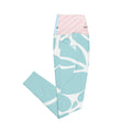 Leggings AQUA PINK turquoise à motif abstrait blanc et rose