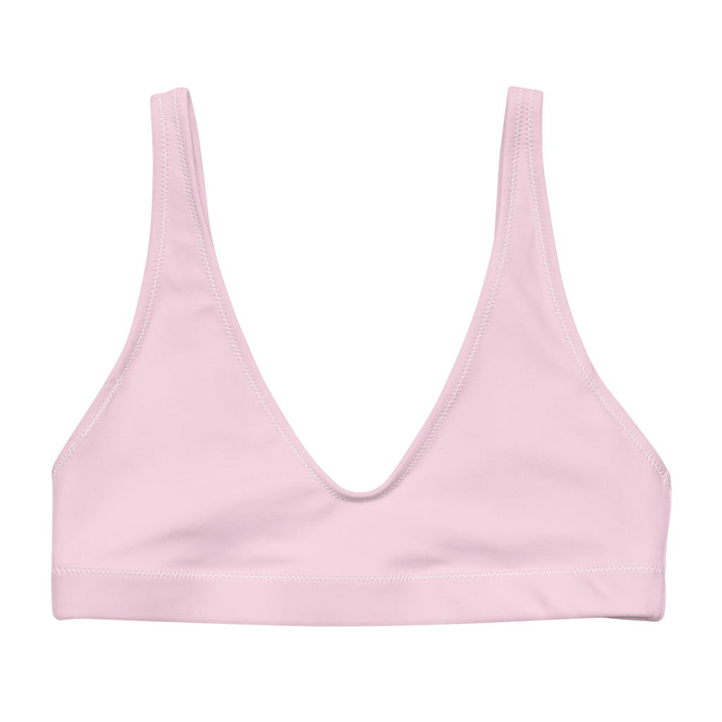 Haut de bikini PORTOFINO rose clair, encolure plongeante, bretelles larges