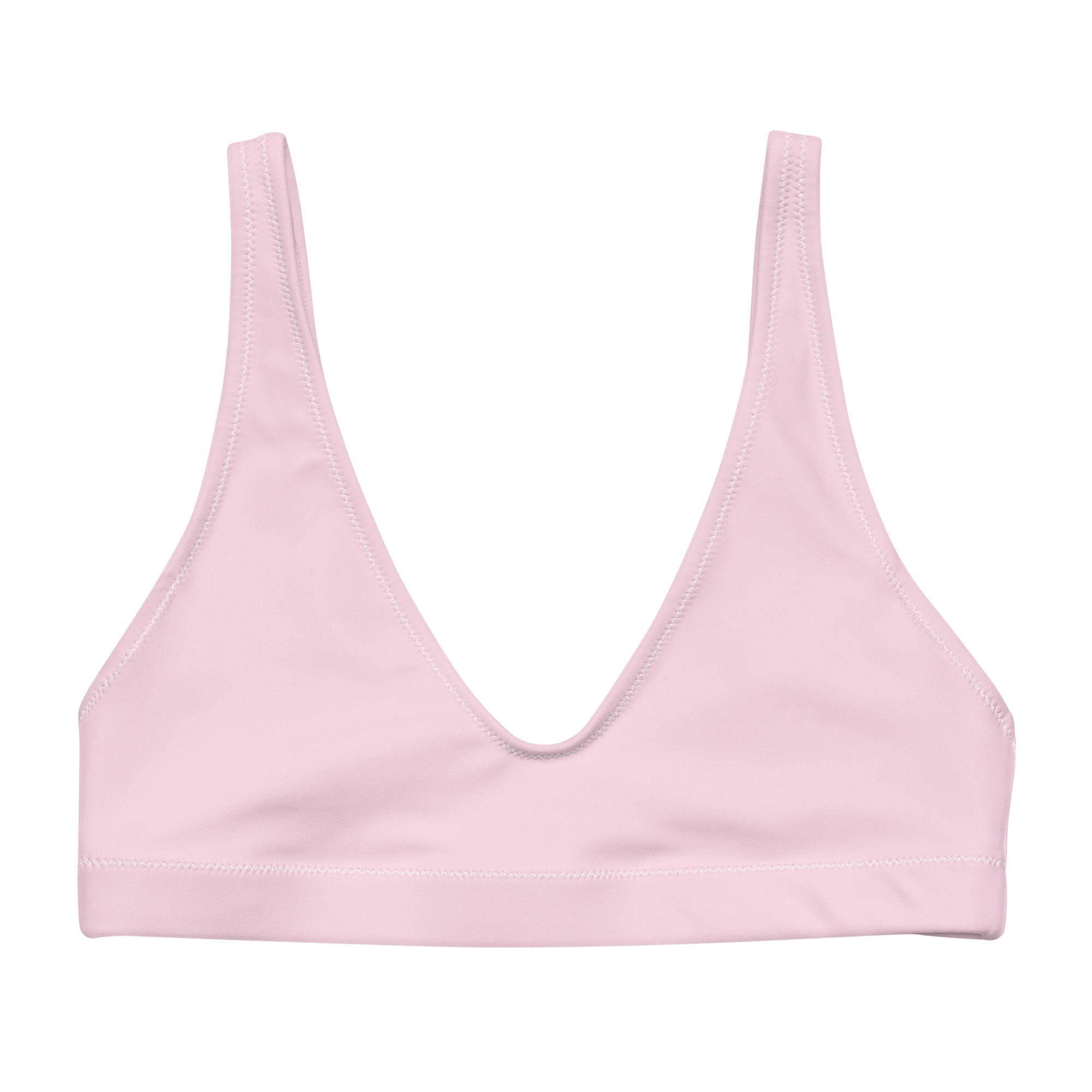 Haut de bikini PORTOFINO rose clair, encolure plongeante, bretelles larges