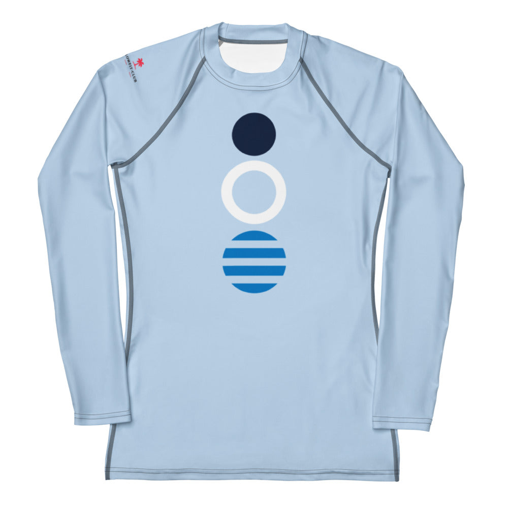 T-shirt de compression CIRCLES bleu clair à manches longues, logo cercles au centre