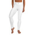 Legging blanc taille haute, coupe près du corps, coutures lisses