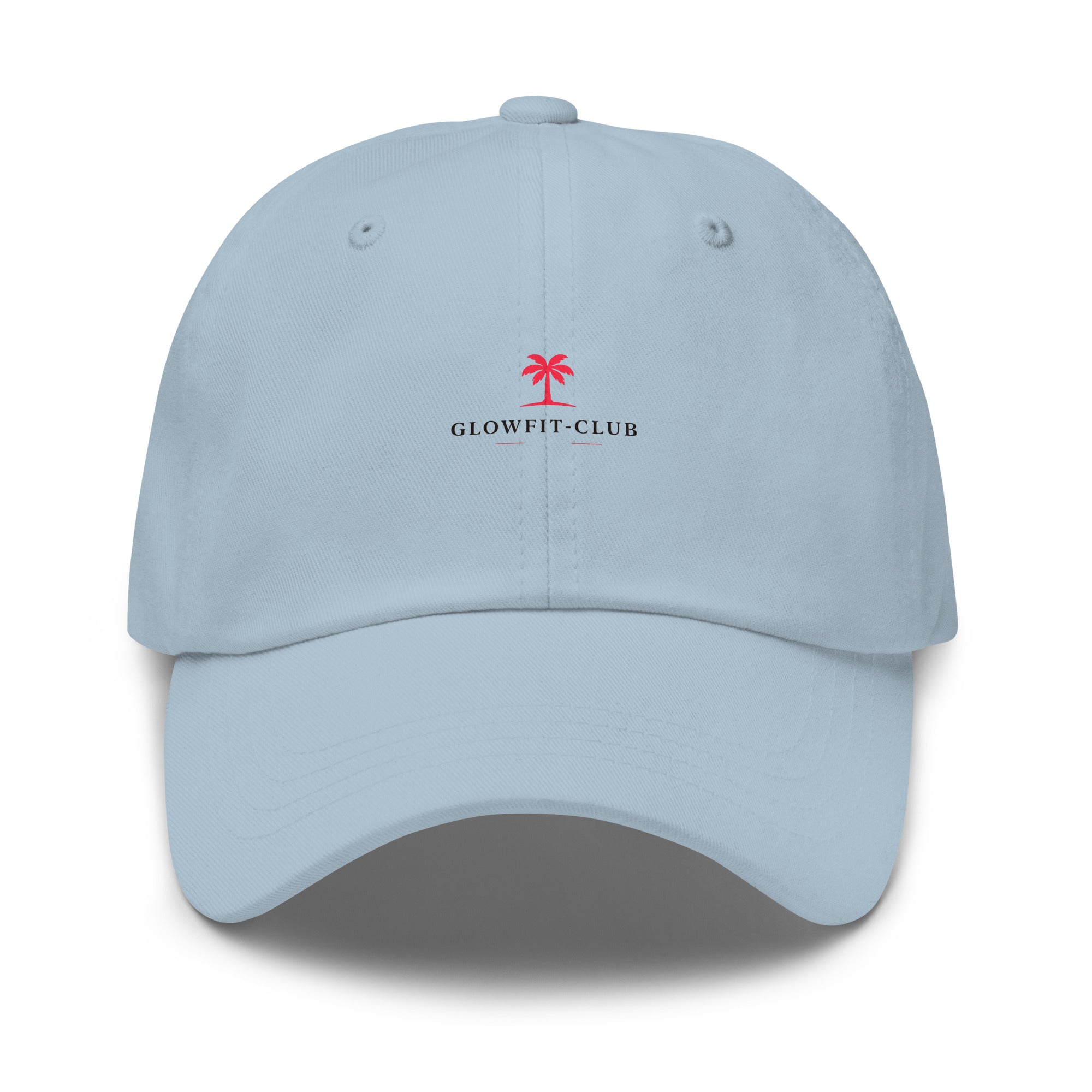 Casquette bleu clair avec logo « Glowfit-Club » brodé sur le devant