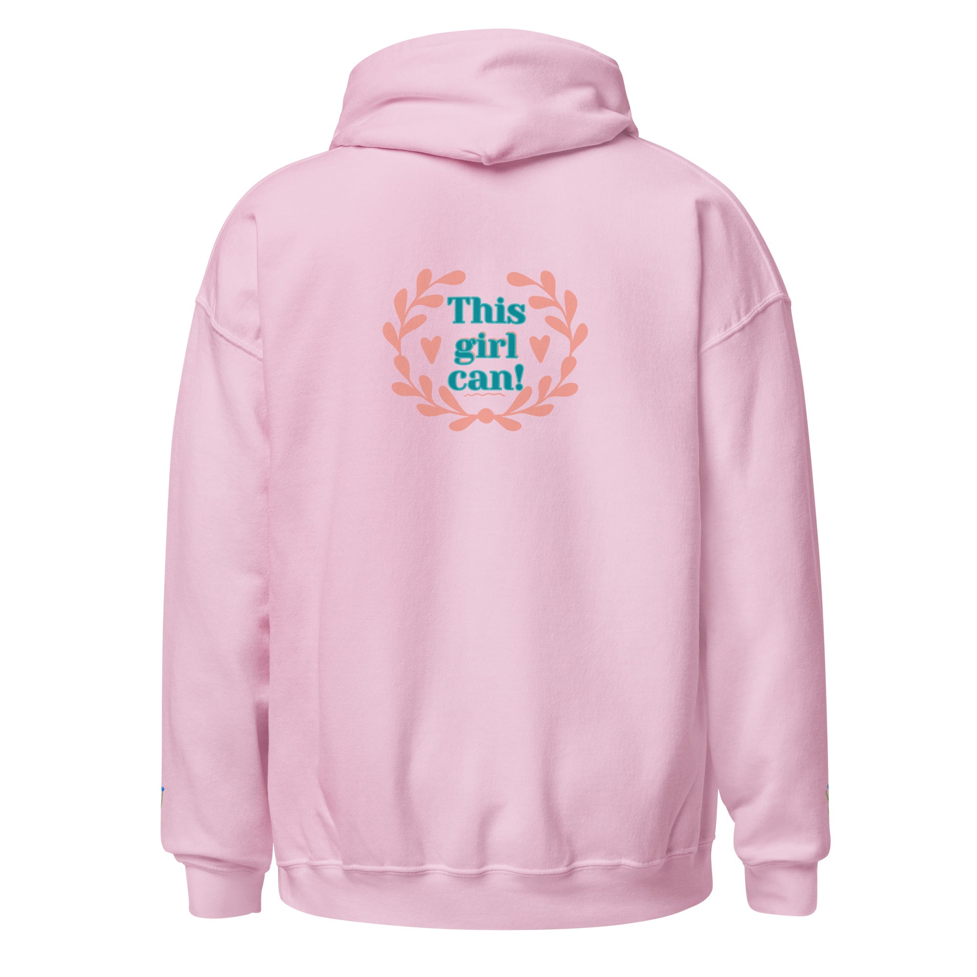 Sweat à capuche rose pâle avec logo « This girl can! » au dos