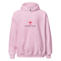 Sweat à capuche rose pâle avec logo sur la poitrine et poche kangourou
