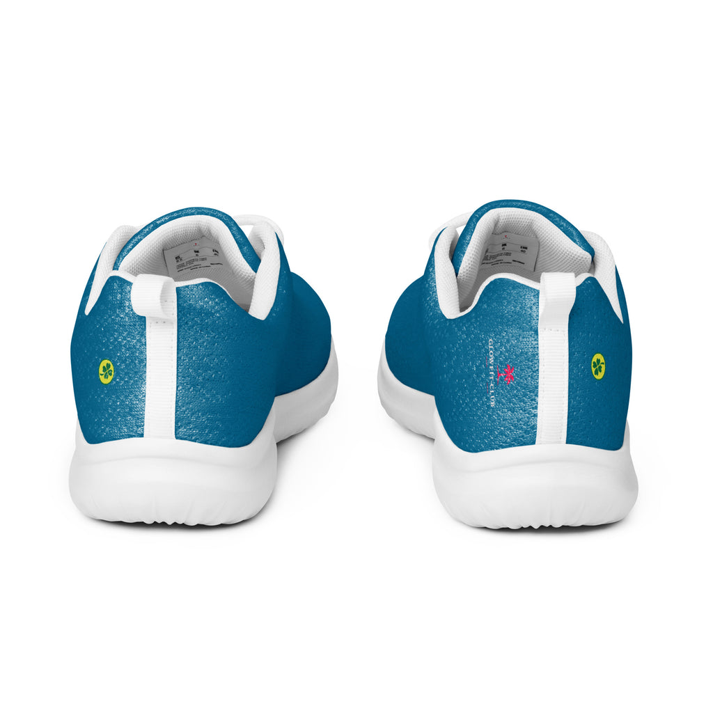 Baskets LUCKY CHARM bleu, vue arrière avec renfort blanc et semelle épaisse blanche