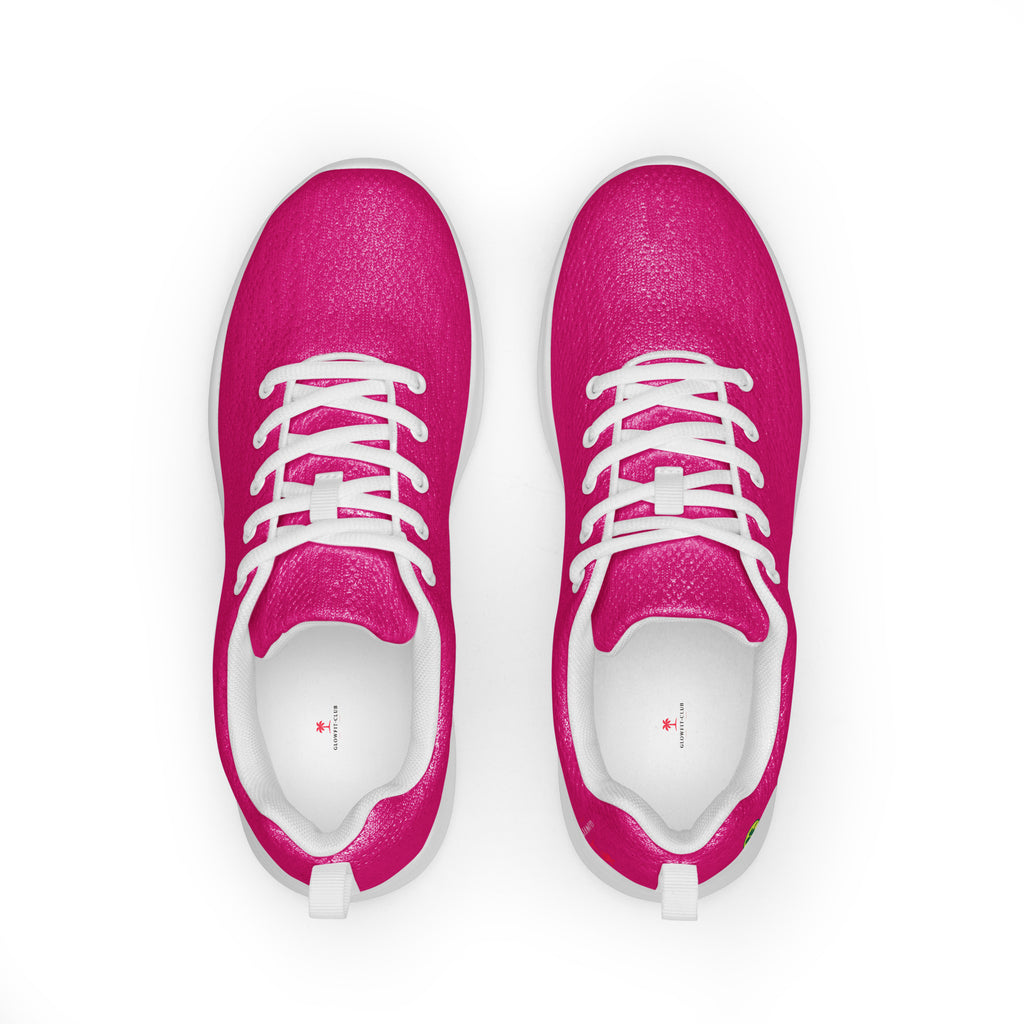 Chaussures de sport fuchsia, lacets blancs, semelle extérieure épaisse blanche