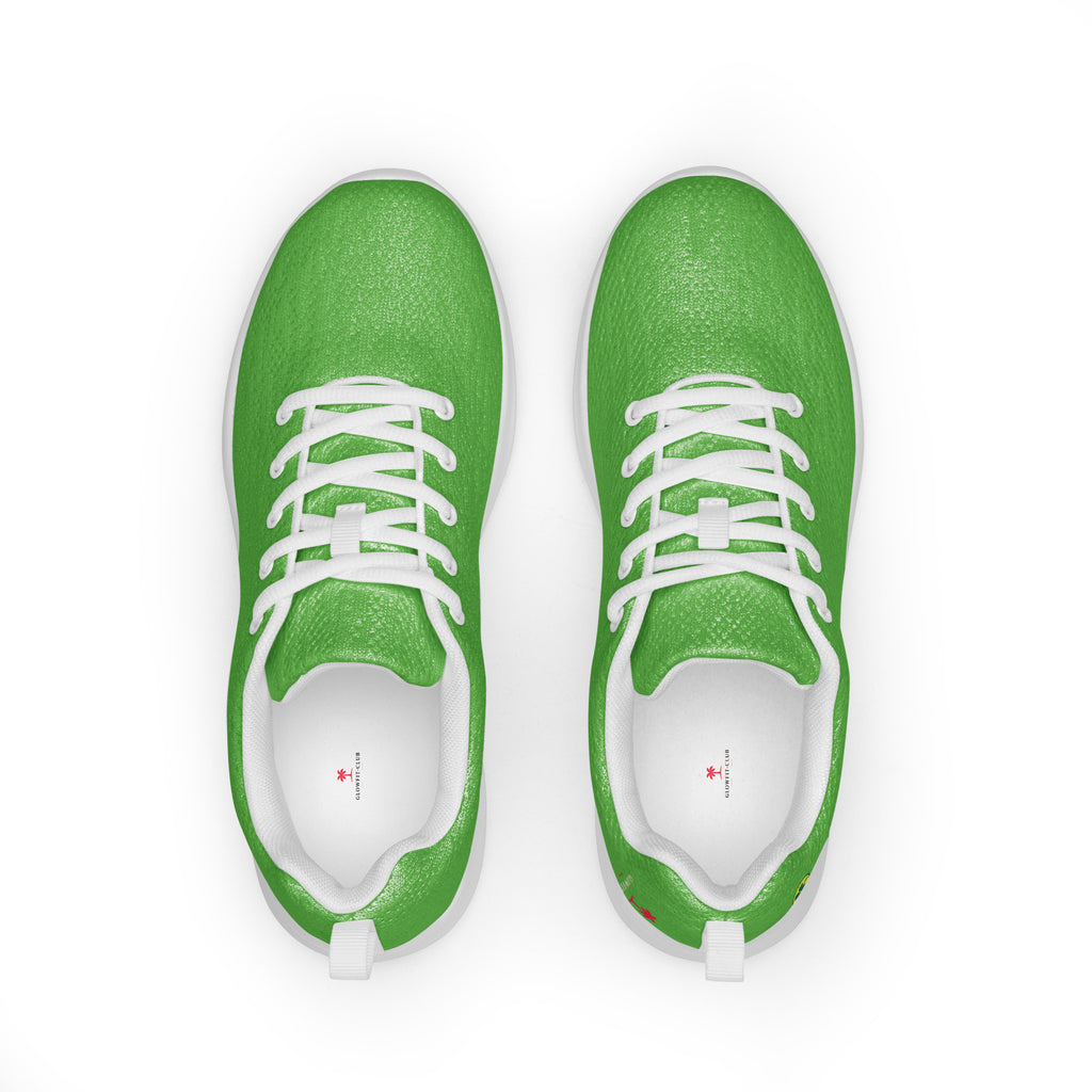 Chaussures de sport LUCKY CHARM vertes, lacets blancs, vue de dessus