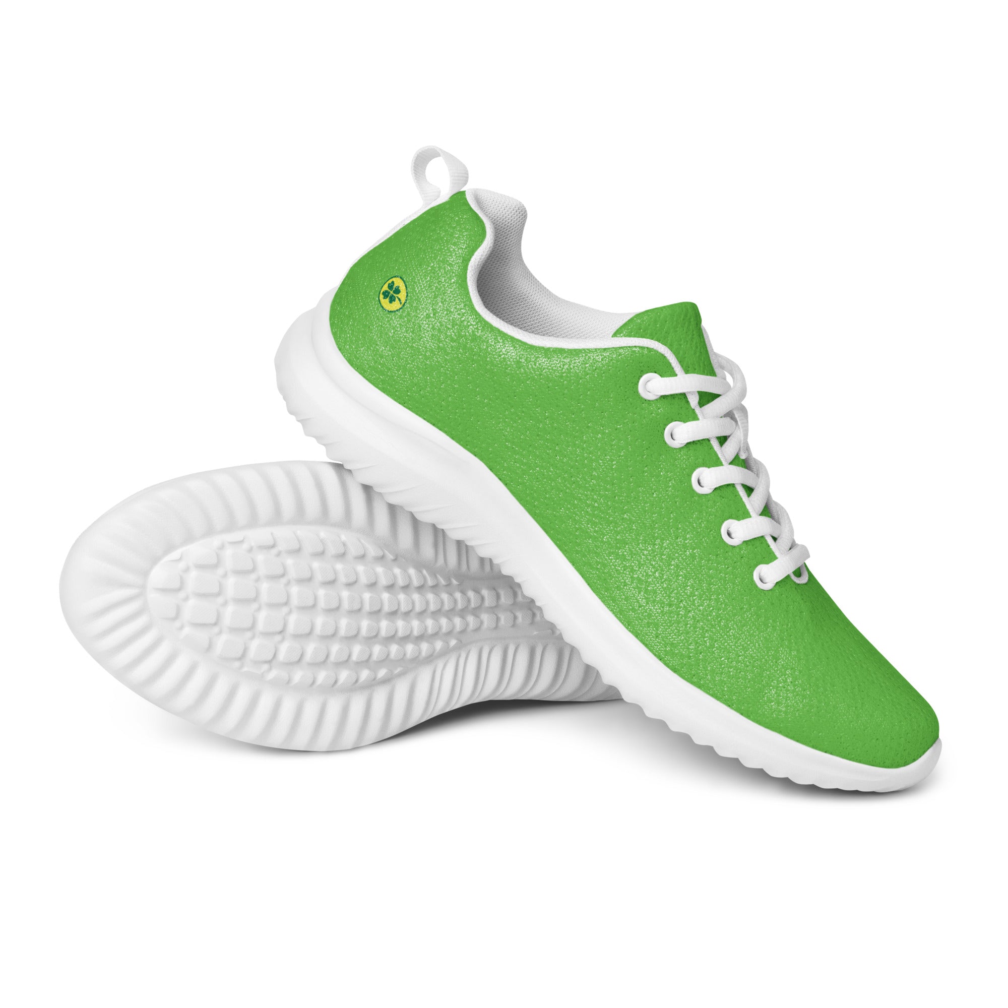 Chaussures de sport LUCKY CHARM vertes, semelle profilée blanche, vue de côté