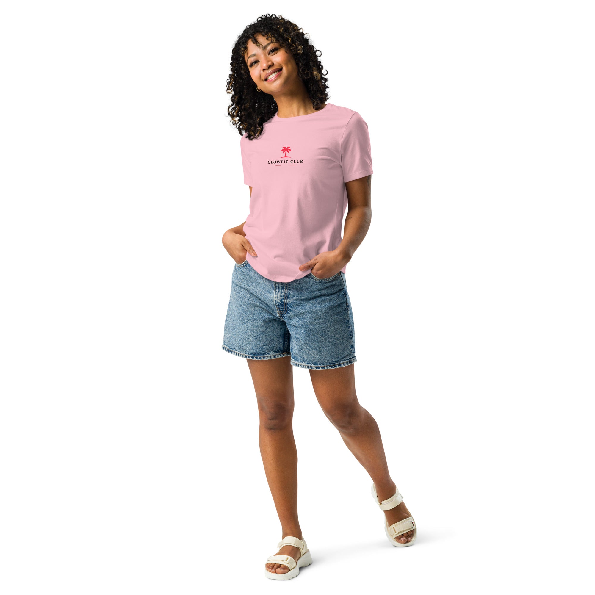 T-shirt rose à imprimé chien